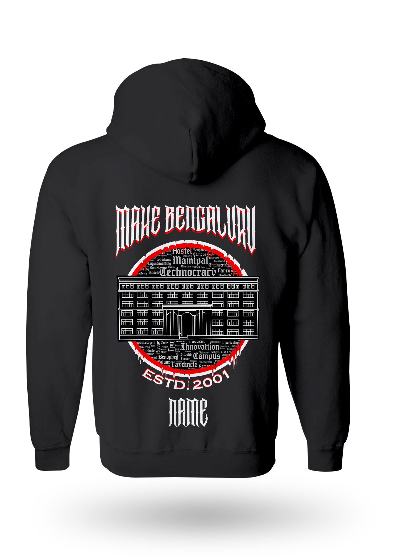 MAHE Bengaluru Legacy Armour Zipper Jacket (Print Your Name) – 320GSM