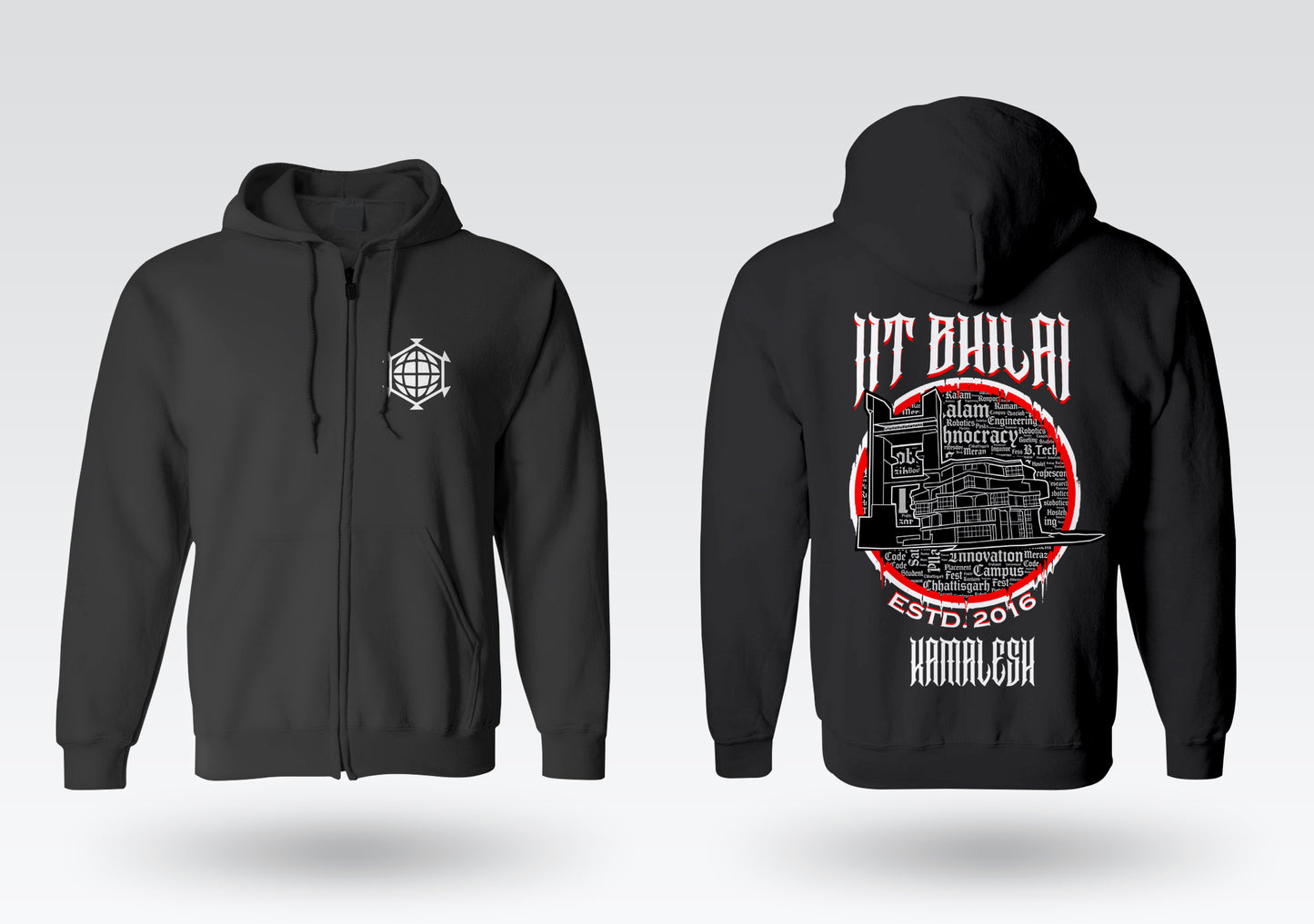 IIT Bhilai Legacy Armour Zipper Jacket (Print Your Name) – 320GSM