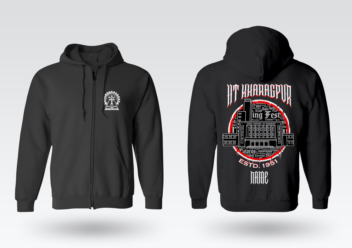 IIT Kharagpur Legacy Armour Zipper Jacket (Print Your Name) – 320GSM