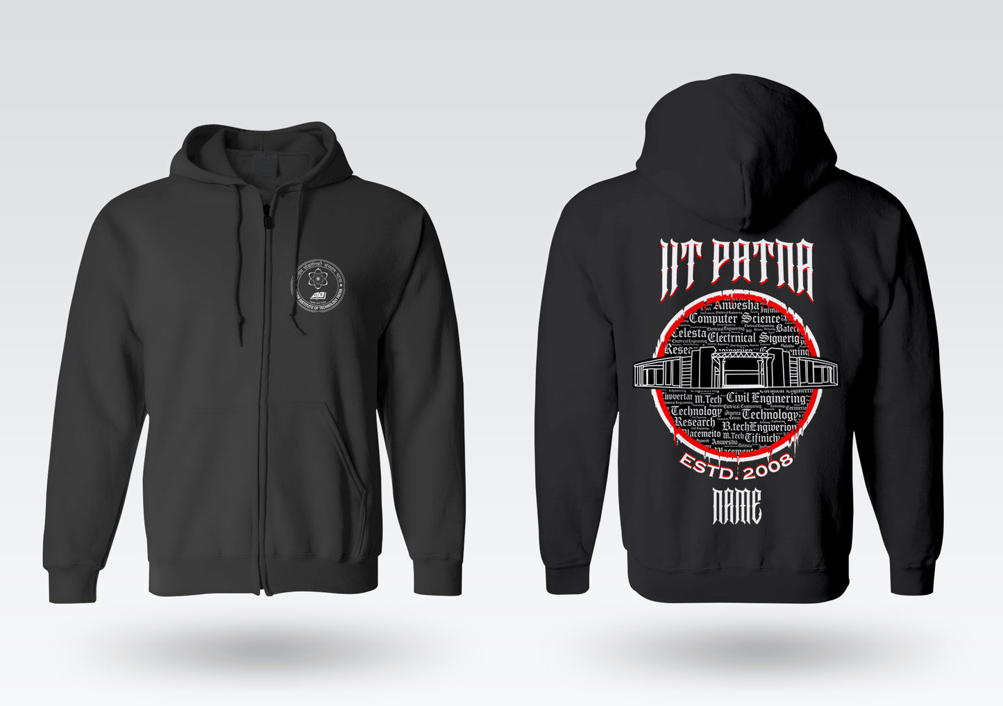 IIT Patna Legacy Armour Zipper Jacket (Print Your Name) – 320GSM