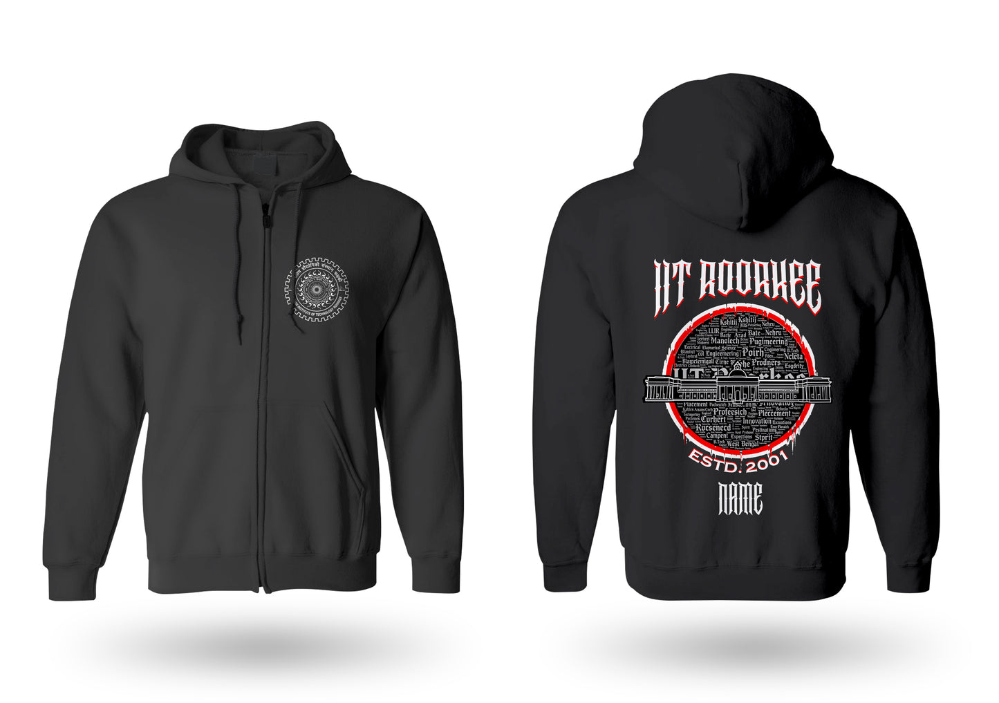 IIT Roorkee Legacy Armour Zipper Jacket (Print Your Name) – 320GSM