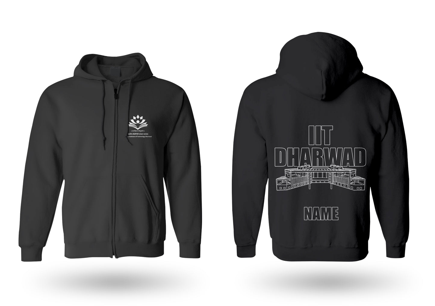 IIT Dharwad Signature Zipper Jacket (Print Your Name) – 320GSM