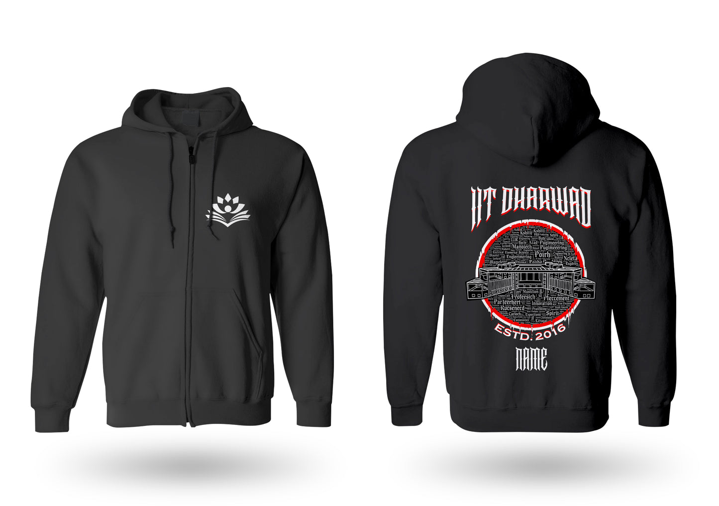 IIT Dharwad Legacy Armour Zipper Jacket (Print Your Name) – 320GSM