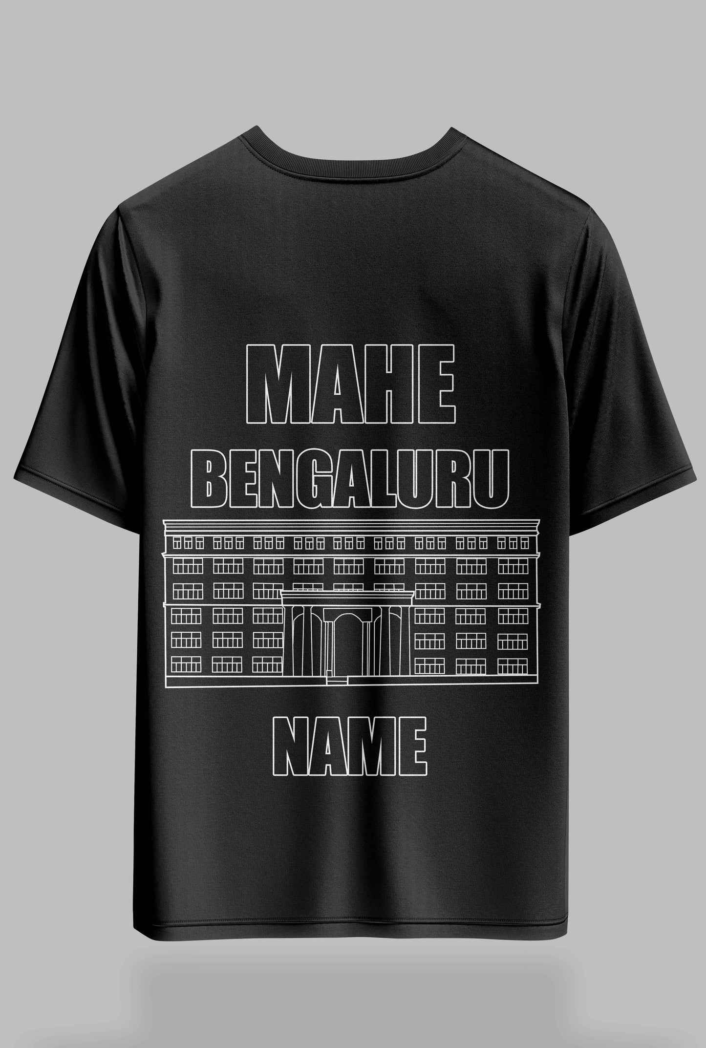 MAHE Bengaluru oversized tee – KS Verse – detail view