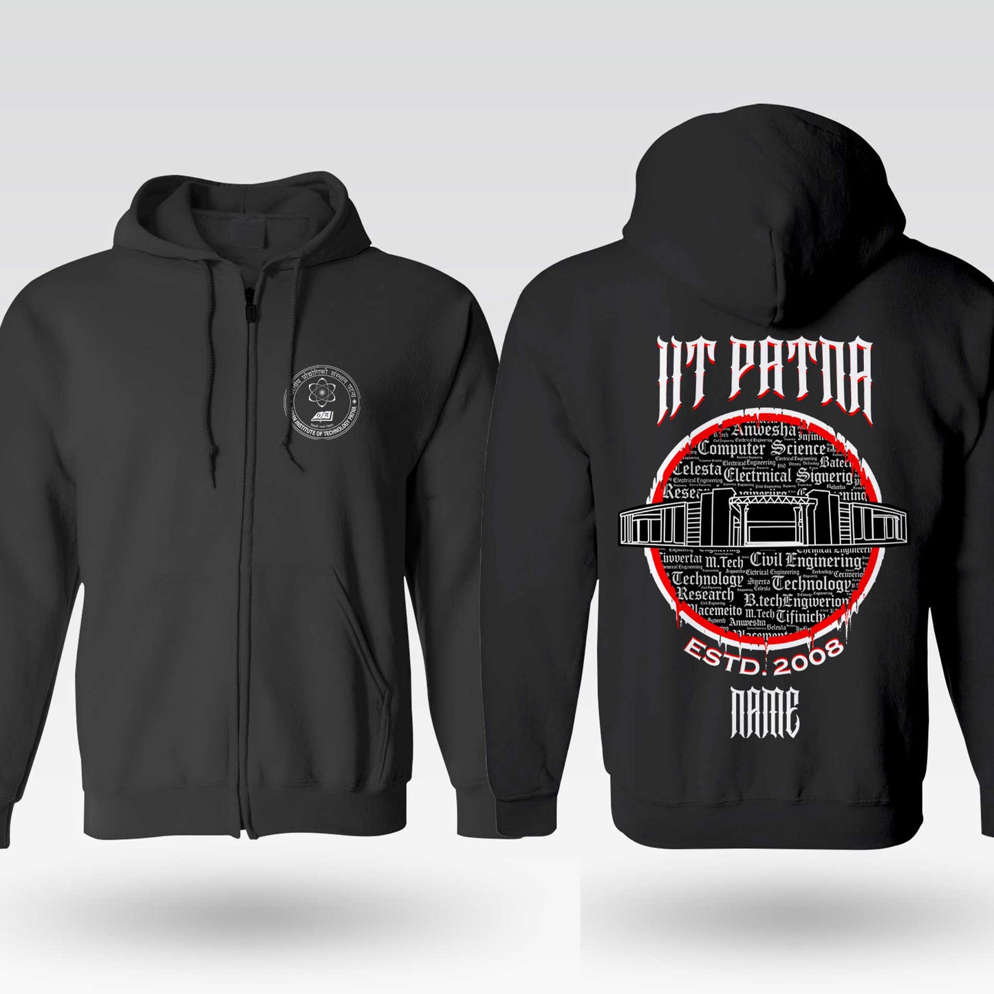 IIT Patna Legacy Armour Zipper Jacket (Print Your Name) – 320GSM