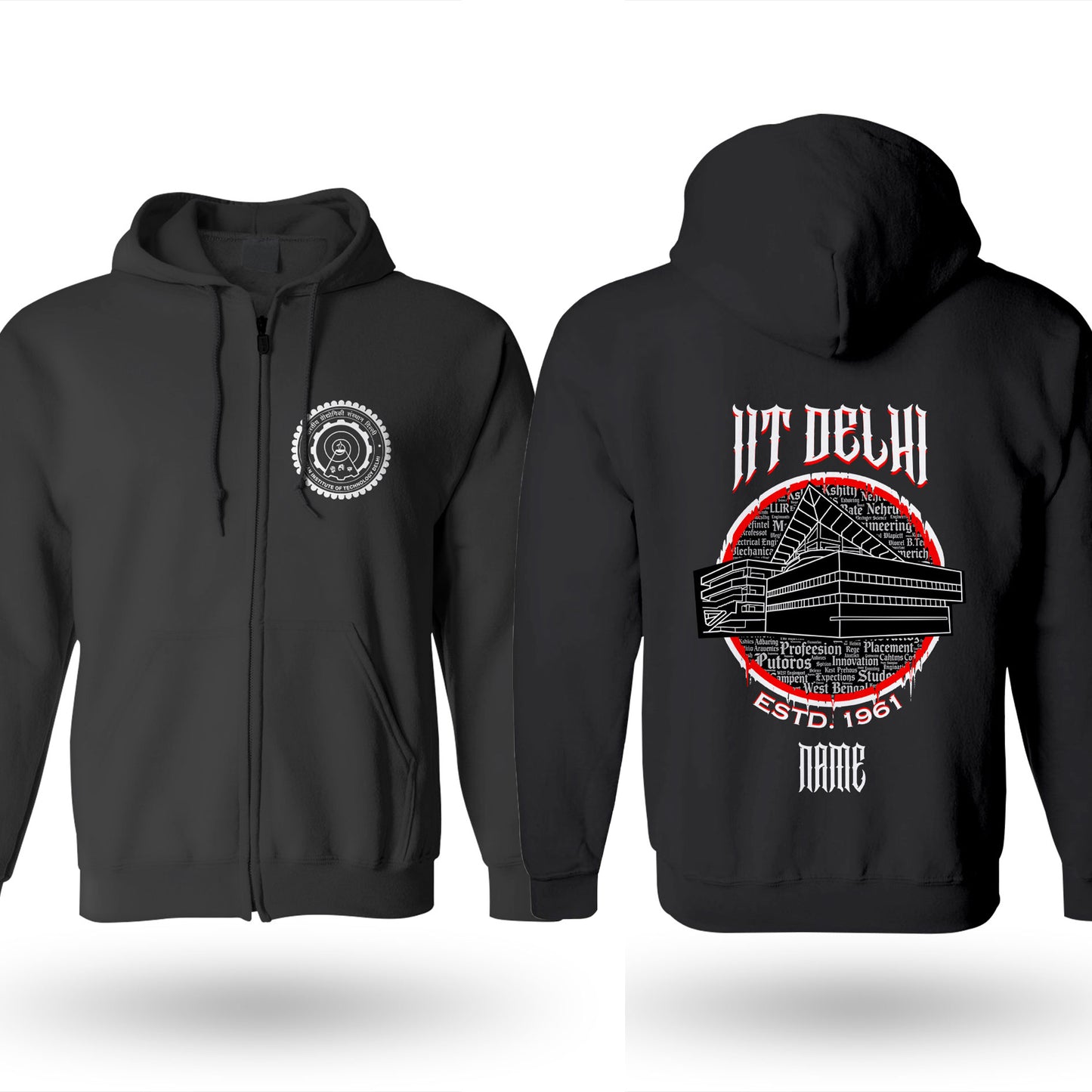 IIT Delhi Legacy Armour Zipper Jacket (Print Your Name) – 320GSM
