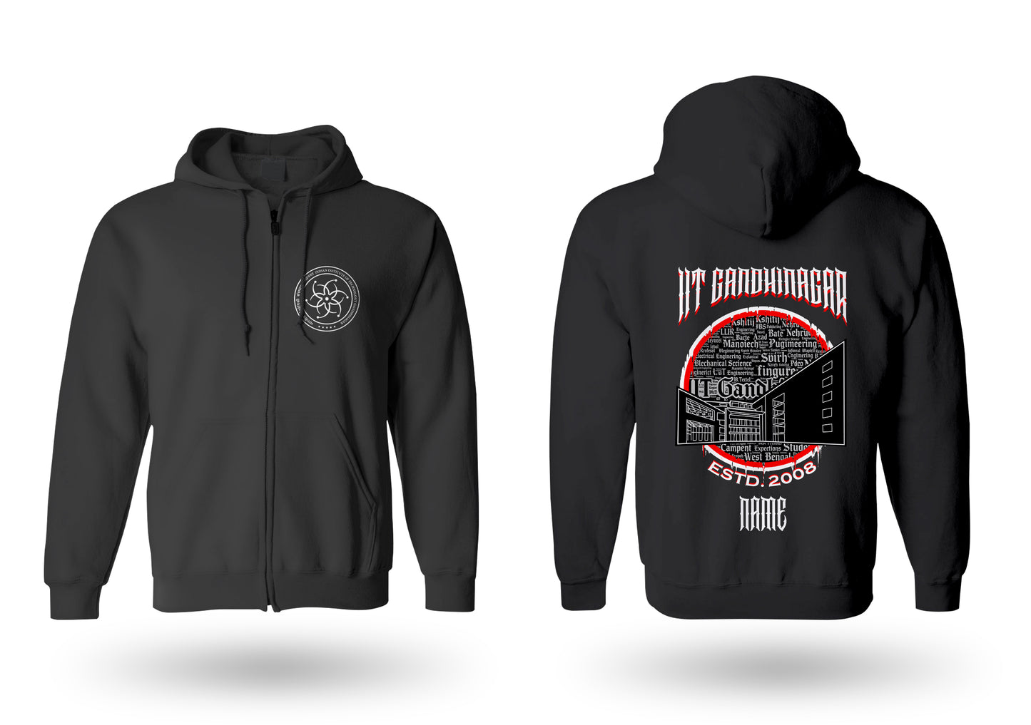 IIT Gandhinagar Legacy Armour Zipper Jacket (Print Your Name) – 320GSM