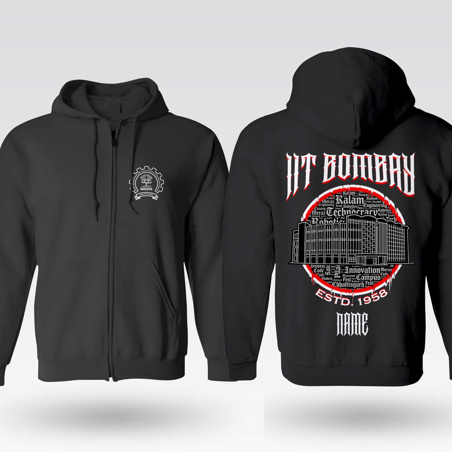 IIT Bombay Legacy Armour Zipper Jacket (Print Your Name) – 320GSM
