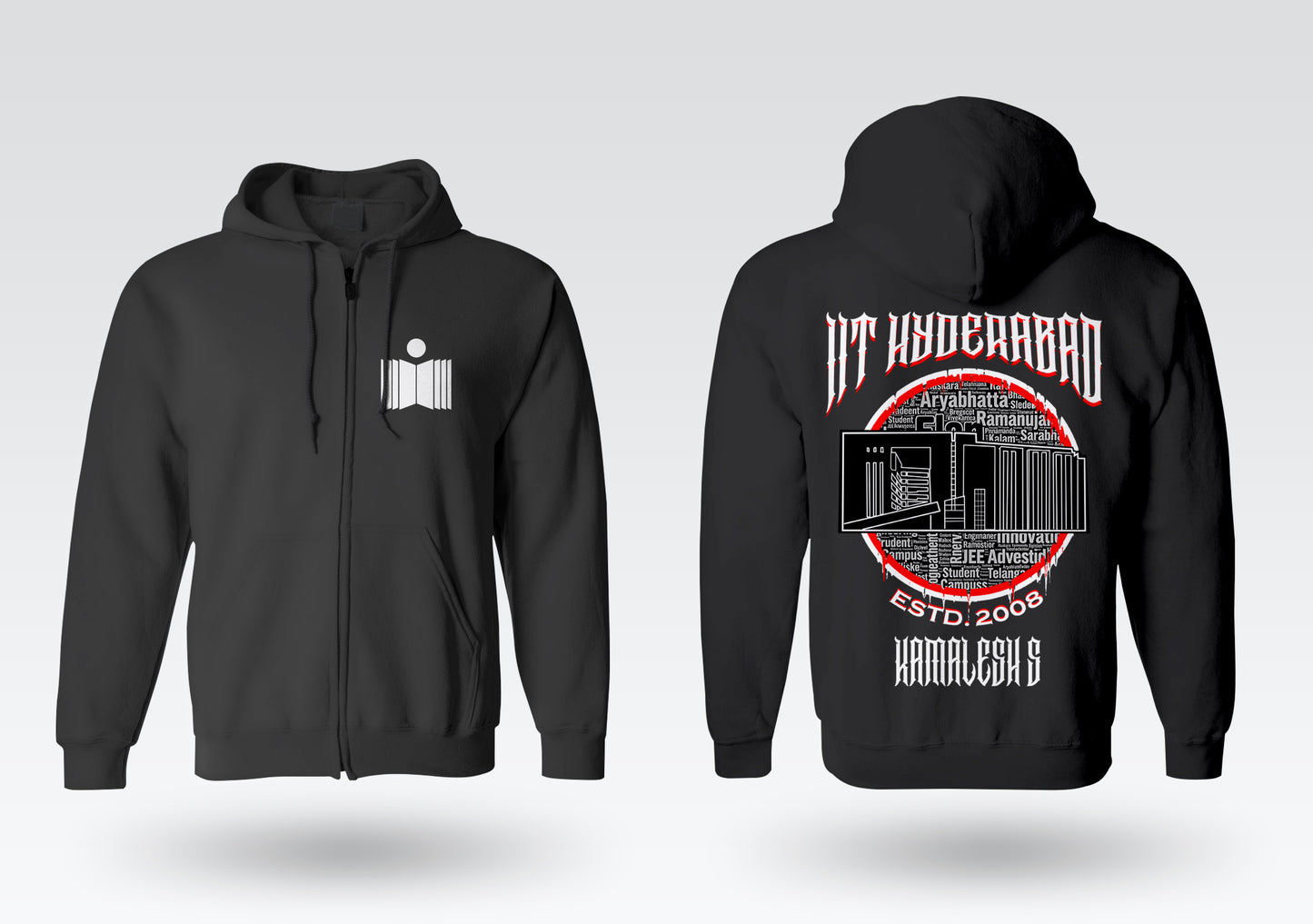 IIT Hyderabad Legacy Armour Zipper Jacket  (Print Your Name) – 320GSM