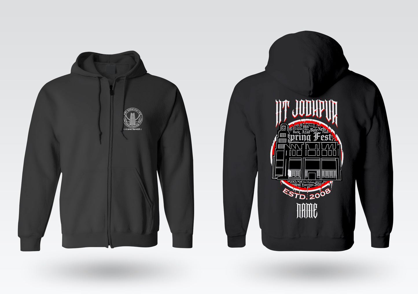 IIT Jodhpur Legacy Armour Zipper Jacket  (Print Your Name) – 320GSM