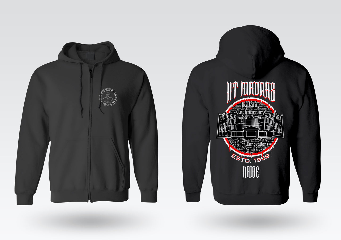 IIT Madras Legacy Armour Zipper Jacket  (Print Your Name) – 320GSM