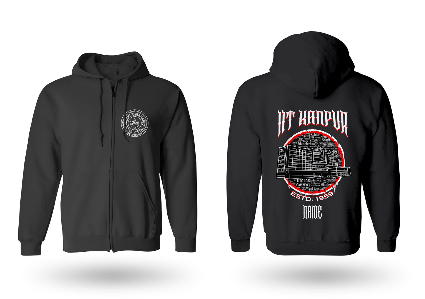 IIT Kanpur Legacy Armour Zipper Jacket  (Print Your Name) – 320GSM