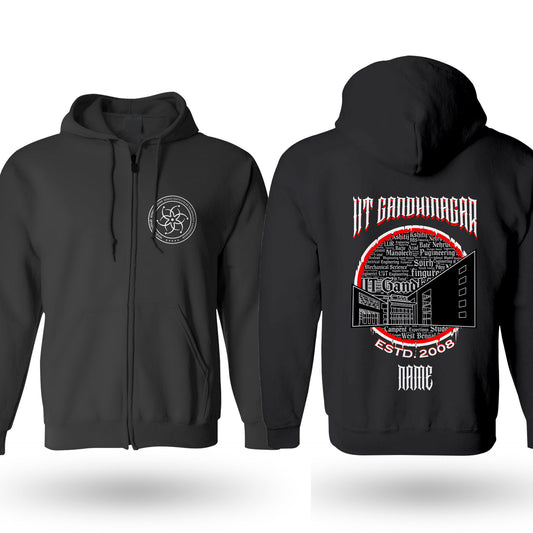 IIT Gandhinagar Legacy Armour Zipper Jacket  (Print Your Name) – 320GSM