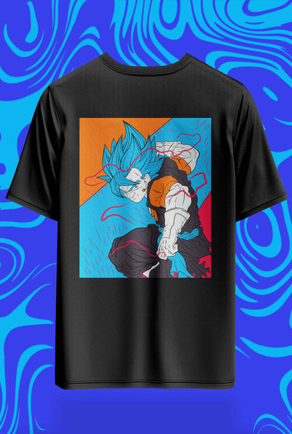 Azure Warrior Goku Oversized Tee – 240GSM Archive