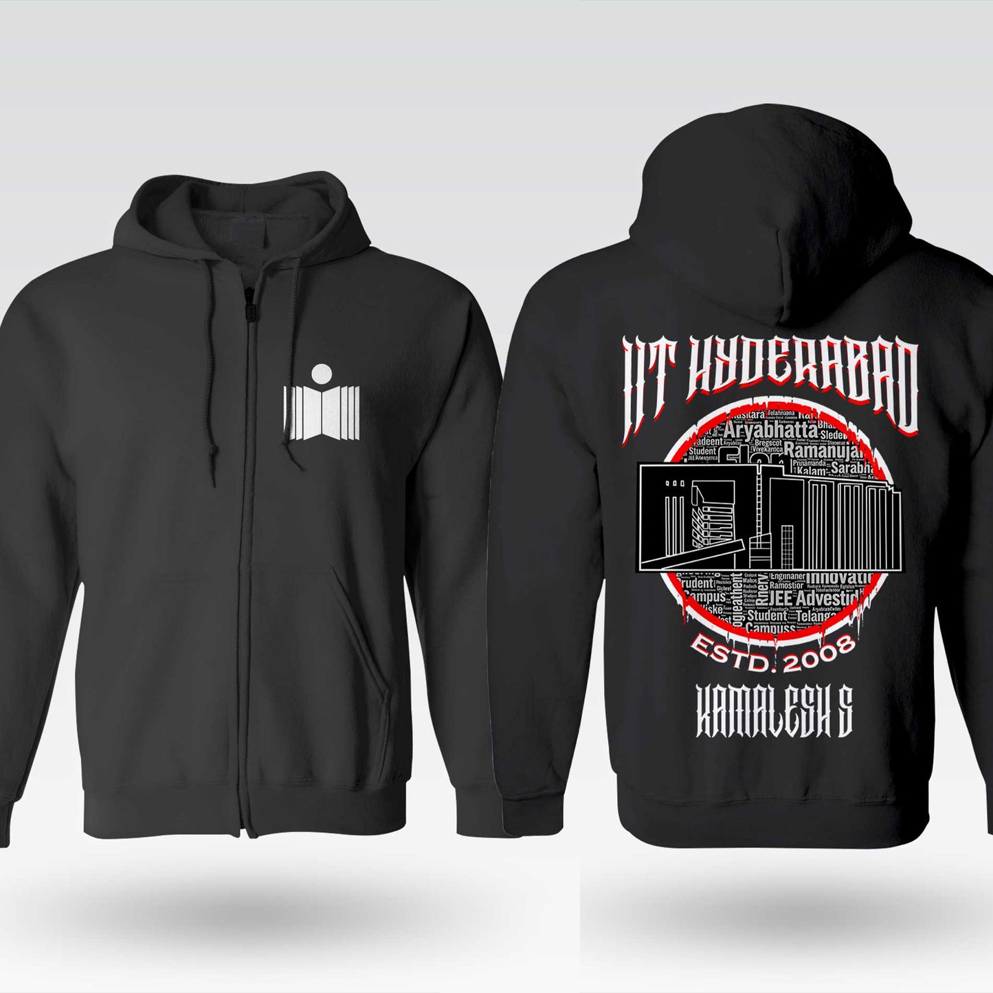 IIT Hyderabad Legacy Armour Zipper Jacket  (Print Your Name) – 320GSM