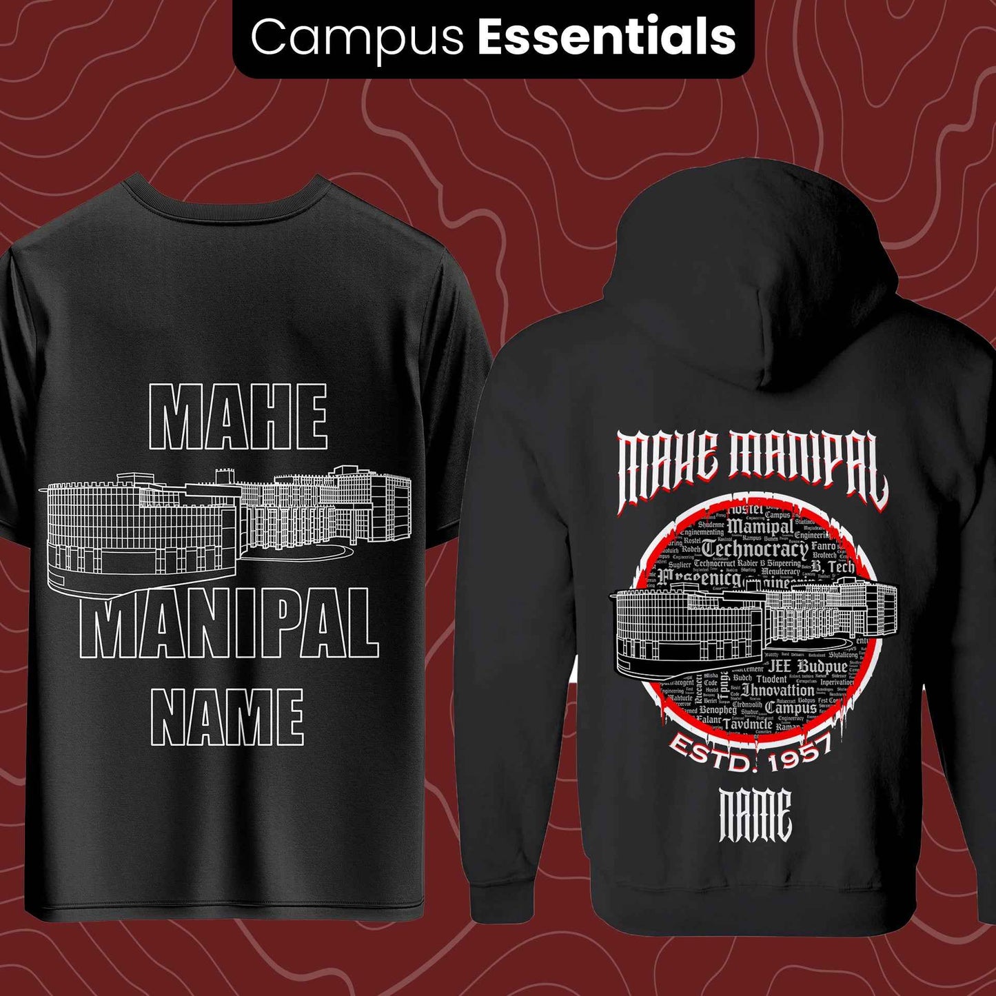 MAHE Manipal Essentials : Oversize Tee and Jacket