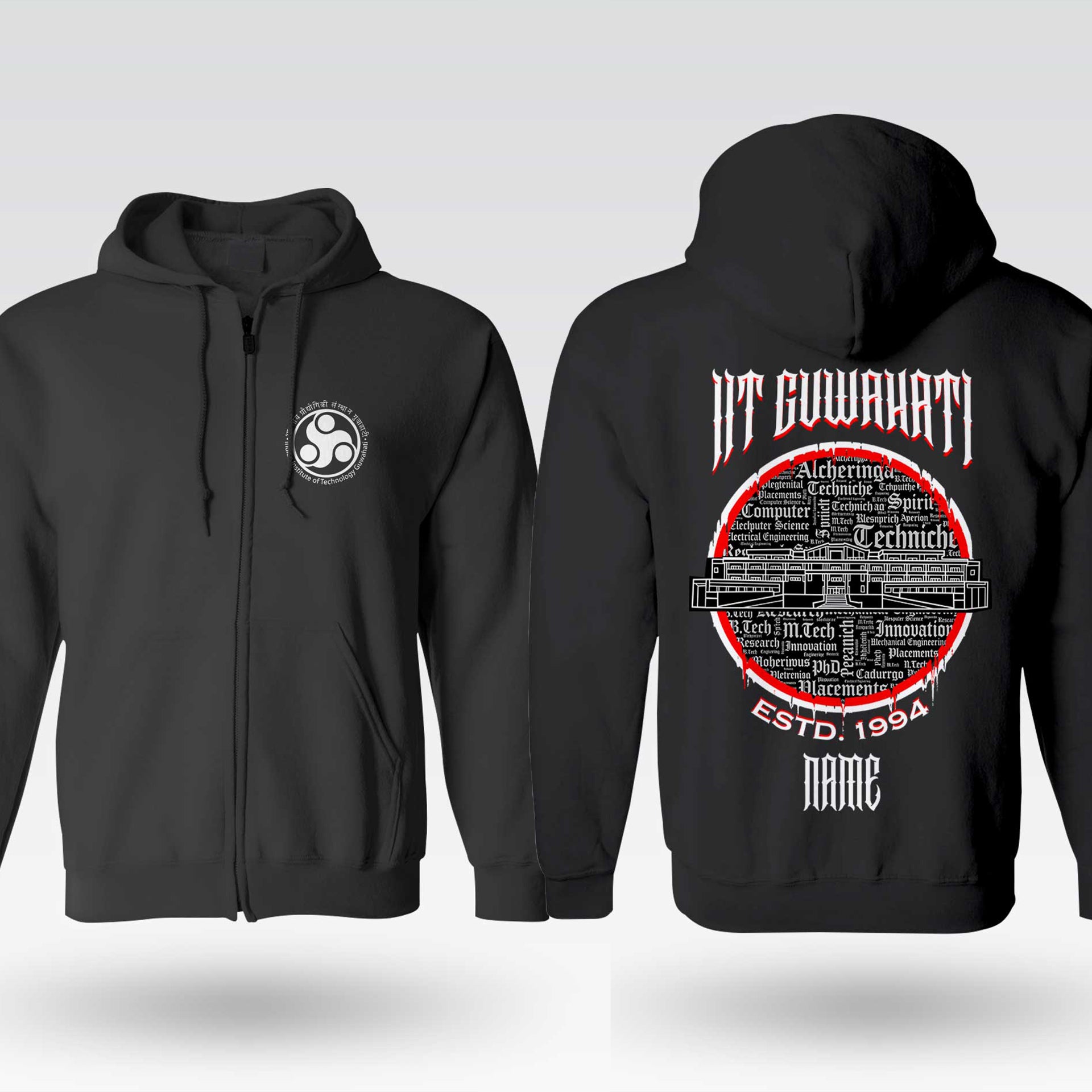 IIT Guwahati Legacy Armour Zipper Jacket  (Print Your Name) – 320GSM