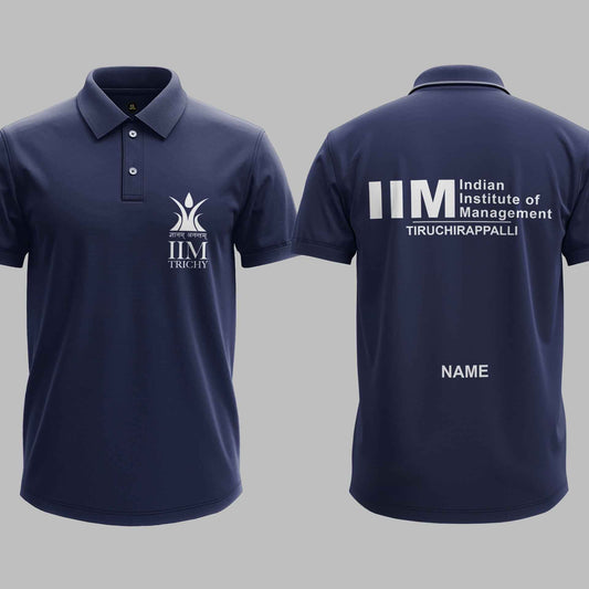 IIM Tiruchirappalli Minimalist polo tee – KS Verse – detail view
