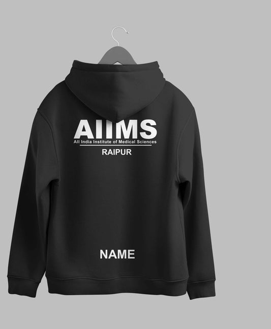 AIIMS Raipur Minimalist hoodie – KS Verse – detail view