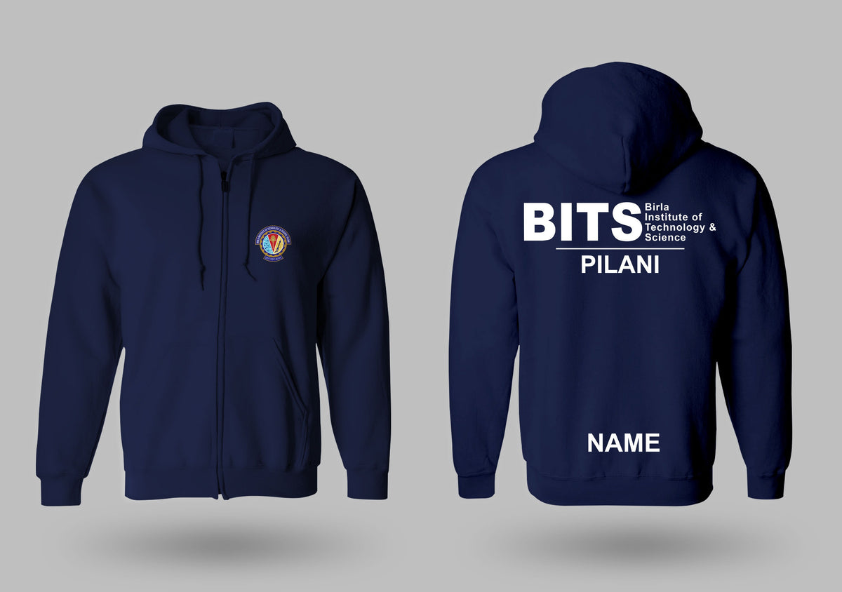 Navy blue Minimalist zipper jacket, BITS Pilani