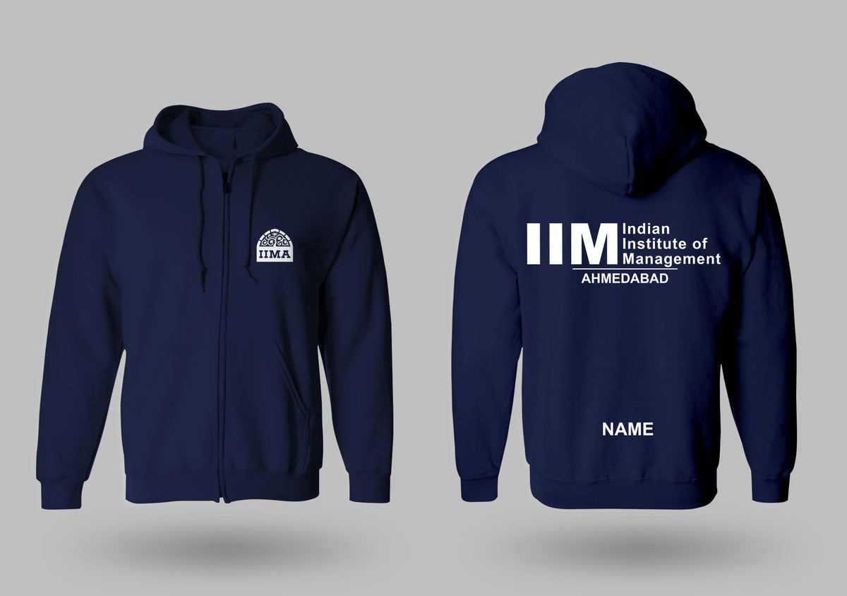 Navy blue Minimalist zipper jacket, IIM Ahmedabad