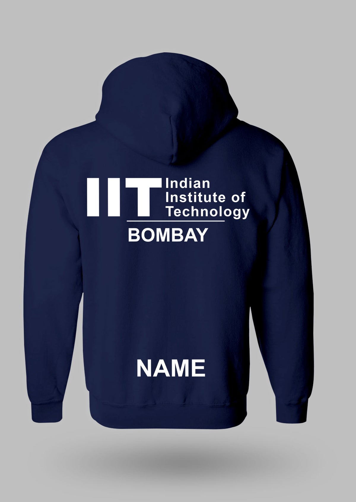 Navy blue Minimalist zipper jacket, IIT Bombay back print